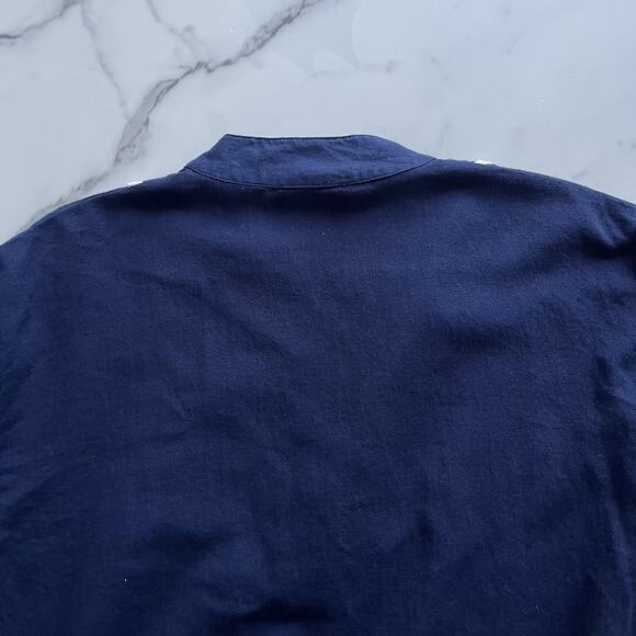 Tuckernuck Piper lace Blouse Navy Sz XS peasant feminine Nautical french chic - Picture 7 of 10